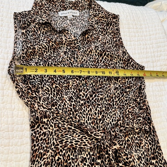 Emma & Michele Leopard Print Maxi Shirt Dress | Soft Rayon | Safari Chic Size S - Picture 8 of 10